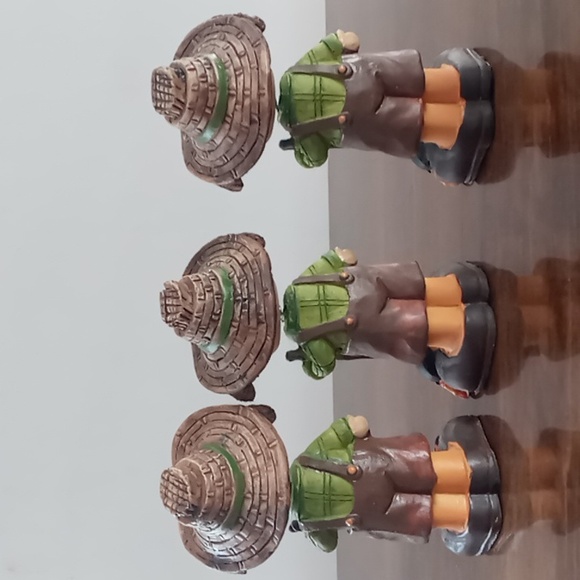 Set of 5 Ceramic Scarecrow Bobble Head Figures - Picture 3 of 7